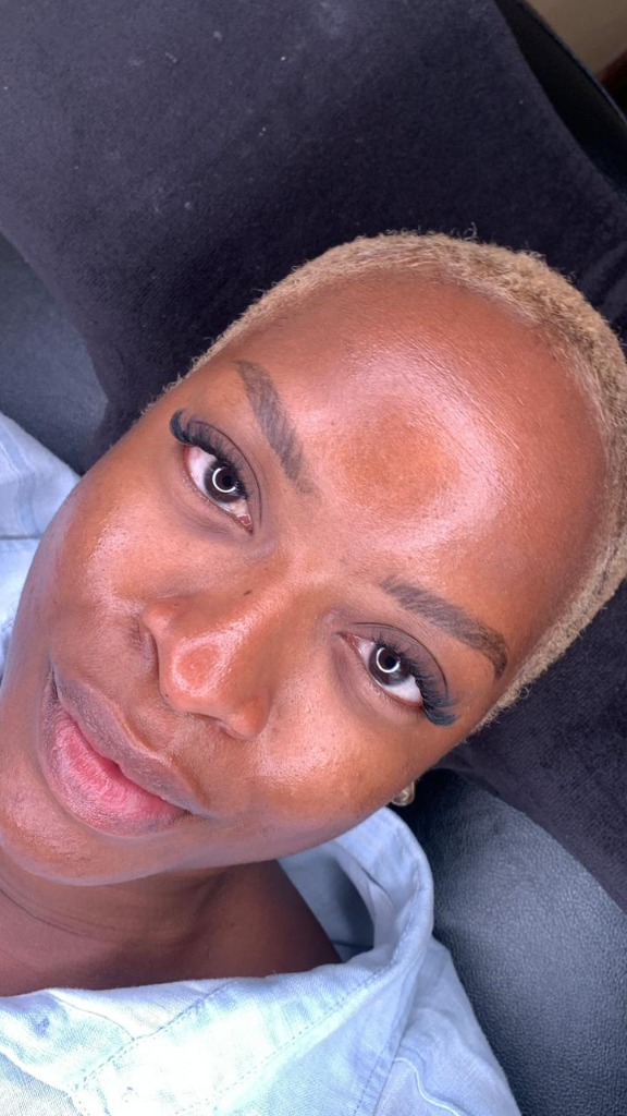 Beautiful client with stunning lash extensions