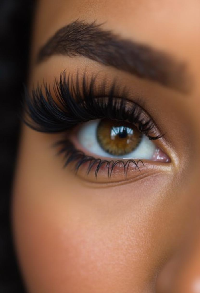 Client with beautiful lashes
